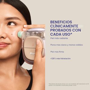 Shark FacialPro Glow en casa Sistema facial con tecnología hidráulica con terapia DePuffi caliente y frío - Dispositivo profesional de cuidado de la piel de spa para limpieza de poros, hidratación y