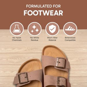 FORTIVO 4-in-1 Sandal and Shoe Cleaning Kit for Birkenstock – Premium Care Kit Safe for Leather, Suede, Nubuck & Cork - Includes Sealer, Protector Spray, Cleaner & Brush