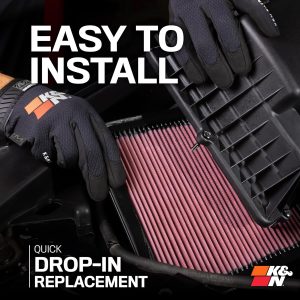 K&N High-Flow Original Lifetime Engine Air Filter: Increase Power: Premium, Washable: Compatible with 2014-2024 TOYOTA: Tacoma, Tundra, Sequoia, 33-5017