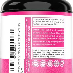 Inositol Capsules (Myo Inositol) (1000mg Per Serving 120 Capsules) Myo Inositol Supplement for Women Hormone Balance Support - Vegan Safe - Third Party Tested - Gluten Free & Made in USA (120 Count)