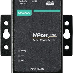 MOXA NPort 5110-1 Port Serial Device Server, 10/100 Ethernet, RS232, DB9 Male