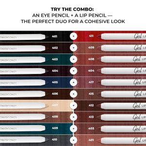 Lamel Lip Liner Pencil - Berry - 2-in-1 Waterproof Lip Liner - 8-Hour Wear, Creamy Texture, Sharpenable, High Pigment - Provides Smooth Finish or Full Coverage - N.404