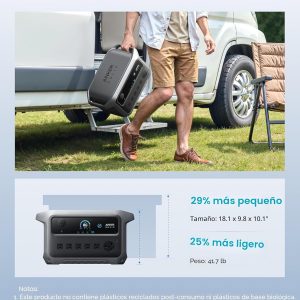 Anker SOLIX C2000 Gen 2 Estación de energía portátil, generador solar de 2,400 W (pico 4,000 W), carga completa en 58 minutos, batería LiFePO4 de 2048 wh para respaldo del hogar, cortes de energía y campamento (panel solar opcional)