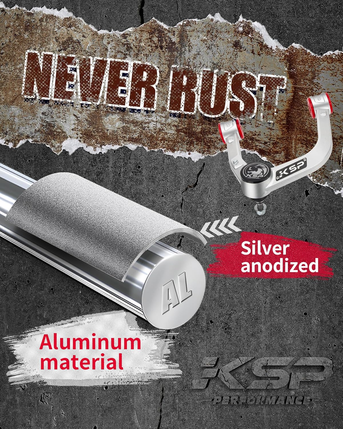 KSP Brazo de Control Superior Delantero Para Toyota 4Runner 2003-2023 Brazo de Control de Aluminio Delantero Ajustable de 2-4 pulgadas Para 2006-2016 FJ Cruiser 2003-2022 Land Cruiser Lexus GX UCA Forjado