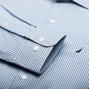 NAUTICA Slim Fit 100% Cotton Mens Dress Shirts Long Sleeve Wrinkle Resistant Formal