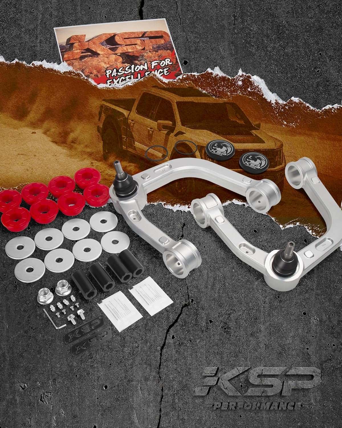 KSP Brazo de Control Superior Delantero Para Toyota 4Runner 2003-2023 Brazo de Control de Aluminio Delantero Ajustable de 2-4 pulgadas Para 2006-2016 FJ Cruiser 2003-2022 Land Cruiser Lexus GX UCA Forjado
