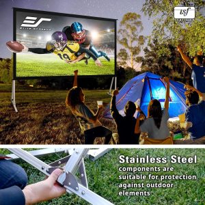Elite Screens Yard Master 2, 110-INCH Outdoor Projector Screen with Stand 16:9, 8K 4K Ultra HD Fast Fold Portable Movie Screen Foldable Easy Snap On Cinema Theater, OMS110H2