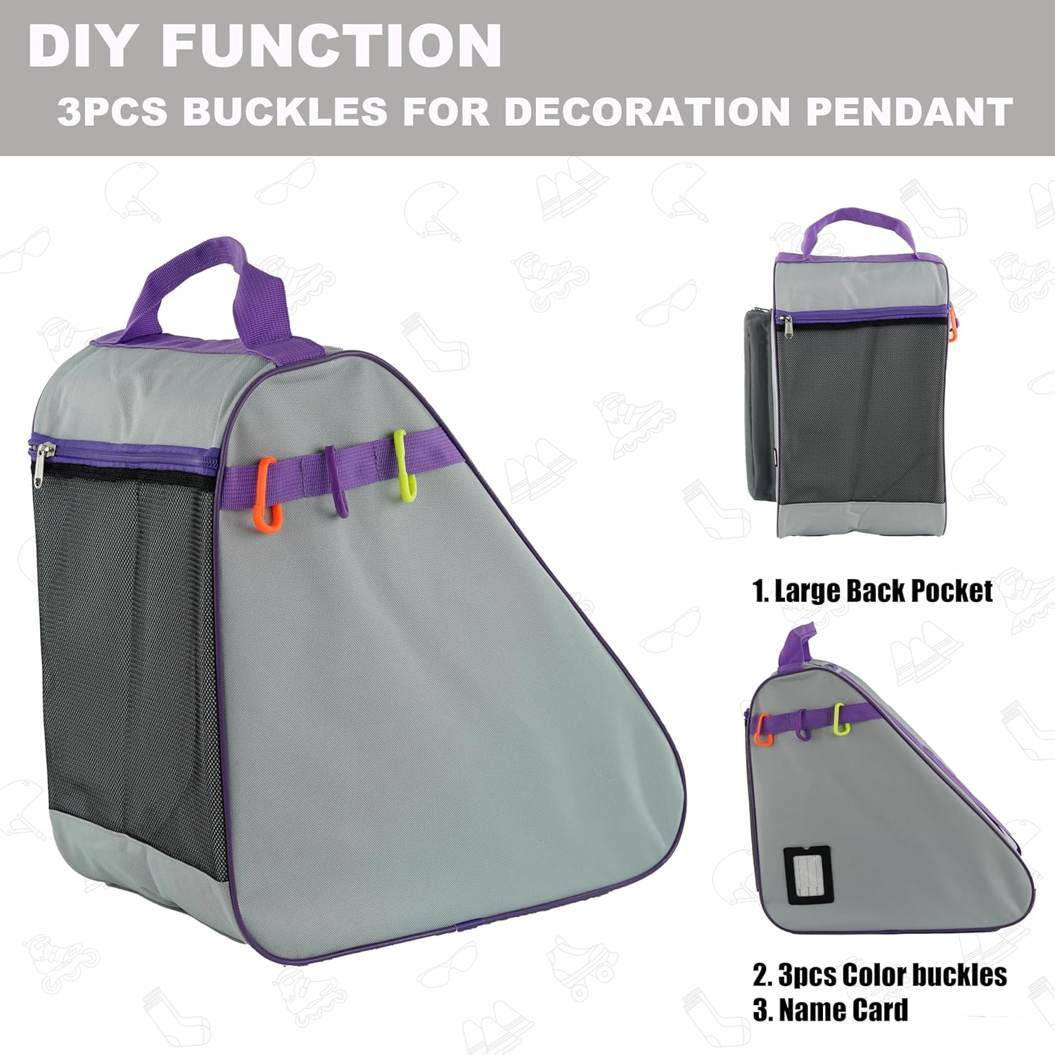 Skate Bag for Ice, Inline, Roller & Quad Skates - Kids & Adults