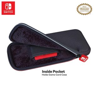 R.D.S. INDUSTRIES, INC. – Game Traveler Licensed Slim Travel Case Protects Nintendo Switch or OLED, Black (NNS15)