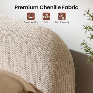 ModernMate Marco de cama de almacenamiento elevable, tamaño Queen, marco de cama tapizado con cabecera ajustable, tela de felpilla Oeko-TEX, cama de almacenamiento hidráulica, no necesita somier