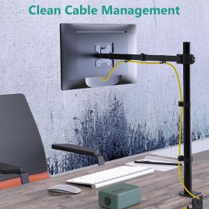 WALI Monitor Arm Mount for Desk, Single Extra Tall Computer Desk Mount, Monitor Bracket Mount Stand Single, up to 32 inch, 22 lbs (M001XL), Black