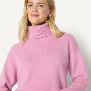Amazon Essentials Women's Relaxed-Fit Cotton Blend Turtleneck Pullover Sweater