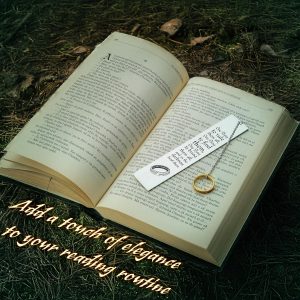 The Lord of the Rings Metal Bookmarks with Gift Box, Stainless Steel Book Marker for Adults Teens Kids (Silver with Ring)