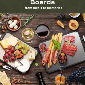 SNOWCLAD Stainless Steel Cutting Board,Double Sided Steel Bread Boards for kitchen,Stainless Steel/Wheat straw pp Large Board for meat,non toxic Chopping,16 * 11 Inch,Dishwasher Safe