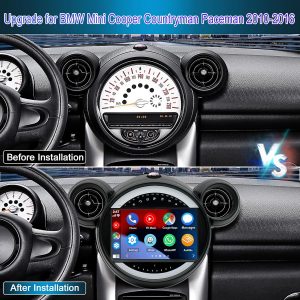 Car Stereo Radio for BMW Mini Cooper Countryman Paceman 2010-2016, 9" Touchscreen Android 13 Car Radio with Wireless CarPlay Android Auto GPS Navigation WiFi Bluetooth SWC Backup Camera Mic