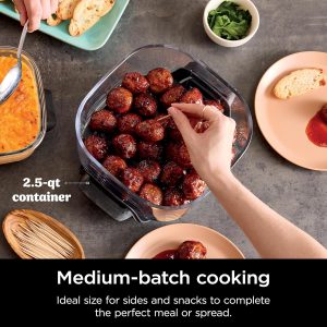 Ninja Crispi 5-in-1 Glass Air Fryer | 450°F, Nontoxic, 4QT & 6-Cup Containers & Lids | Microwave, Freezer, Dishwasher Safe | Max Crisp, Air Fry, Bake, Recrisp, Keep Warm | Brit. Racing Green, FN103BF