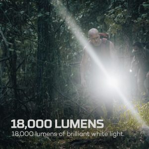 NEBO DAVINCI 18000 - Linterna de dial magnético | 18000 lúmenes, 5 modos de luz, linterna impermeable recargable para senderismo, campamento y caza, defensa personal táctica, incluye cable de carga