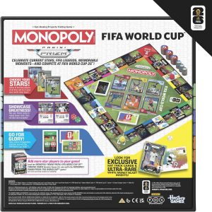 Monopoly Panini Prizm: Juego de mesa de fútbol de la Copa Mundial de la FIFA I con Monopoly Panini Prizm FIFA World Cup 2026 Trading Cards I a partir de 8 años