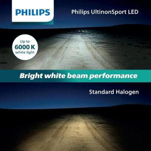 Philips UltinonSport H1 LED Bulb for Fog Light and Powersports Headlights, 2 Pack