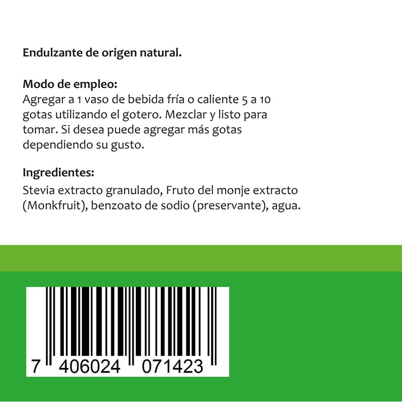 🌿 Stevia & Monkfruit D natura® | 30 mL (Endulzante natural · Glucosa · Estilo de vida saludable) 📦 Contenido: 30 mL ⭐ Endulzante natural sin calorías que combina estevia y fruto del monje, ideal para disfrutar dulzura sin afectar la glucosa ni el metabolismo.