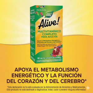 🌱 Alive!® Daily Energy ✨Multivitamínico completo con frutas y verduras para energía diaria en hombres y mujeres.
