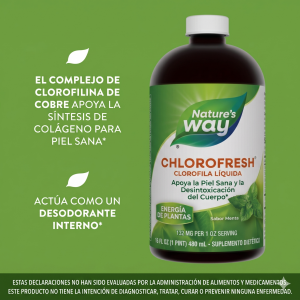 🌿 Clorofila Líquida Chlorofresh® ✨ Pigmento natural con efecto desintoxicante y desodorante interno.