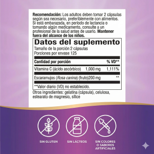 🍊 Vitamina C 1,000 mg con Rosa Mosqueta Nature’s Way | 100 cápsulas (Inmunidad · Alta potencia · Antioxidante) 📦 Contenido: 100 cápsulas ⭐ Fórmula de ALTA POTENCIA diseñada para reforzar tus defensas, proteger tus células y elevar tu energía diariamente.