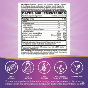 🍇 Sambucus Gomitas Inmune Sin Azúcar Nature’s Way | 50 gomitas (Inmunidad · Sin azúcar · Antioxidantes) 📦 Contenido: 50 gomitas ⭐ Refuerza tus defensas con una fórmula potente, sin azúcar y con el poder del saúco negro. Ideal para toda la familia.