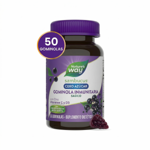 🍇 Sambucus Gomitas Inmune Sin Azúcar Nature’s Way | 50 gomitas (Inmunidad · Sin azúcar · Antioxidantes) 📦 Contenido: 50 gomitas ⭐ Refuerza tus defensas con una fórmula potente, sin azúcar y con el poder del saúco negro. Ideal para toda la familia.