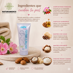 🌸 Oshi® Mamá Crema Antiestrías (Crema nutritiva para la piel · Hidratación, elasticidad y regeneración) ⭐ Ayuda a prevenir y reducir la apariencia de estrías mientras mantiene la piel hidratada, suave y elástica.
