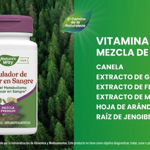 🌿 Regulador de Azúcar Blood Sugar Manager Nature’s Way® | 90 cápsulas (Glucosa · Metabolismo · Antojos · Salud cardiovascular) ⭐ Fórmula avanzada con extractos herbales y micronutrientes que apoya el equilibrio de la glucosa, mejora la sensibilidad a la insulina y contribuye al metabolismo saludable.