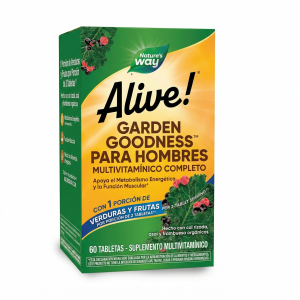 🌿 Alive!® Garden Goodness™ Multivitamínico para Hombres (Multivitamínico con mezcla de frutas y verduras · Energía, defensas y nutrición completa) ⭐ Multivitamínico avanzado con el equivalente a una porción de frutas y verduras, diseñado especialmente para apoyar la salud masculina.
