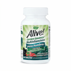 🌿 Alive!® Garden Goodness™ Multivitamínico para Hombres (Multivitamínico con mezcla de frutas y verduras · Energía, defensas y nutrición completa) ⭐ Multivitamínico avanzado con el equivalente a una porción de frutas y verduras, diseñado especialmente para apoyar la salud masculina.