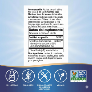🌿 Extracto de Cúrcuma Nature’s Way® | 60 tabletas (Antiinflamatorio · Articulaciones · Antioxidante · Digestión) ⭐ Extracto concentrado estandarizado al 95% en curcuminoides, diseñado para apoyar la salud articular y reducir la inflamación de forma efectiva.