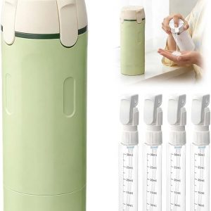 4 in 1 Travel Dispenser, 4 Pack 30ML Travel Bottles for Toiletries, Leak Proof Travel Size Containers, Portable Containers for Shampoo Lotion Conditioner Cream (Green)