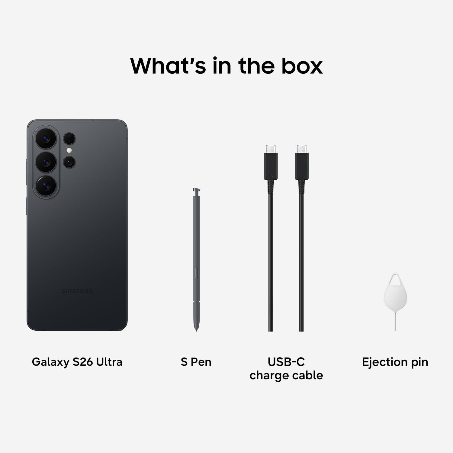 Samsung Galaxy S26 Ultra, teléfono inteligente Android desbloqueado + Buds4 Pro, 512 GB, pantalla de privacidad, Galaxy AI, cámara AI, carga súper rápida 3.0, batería duradera, 2026, negro