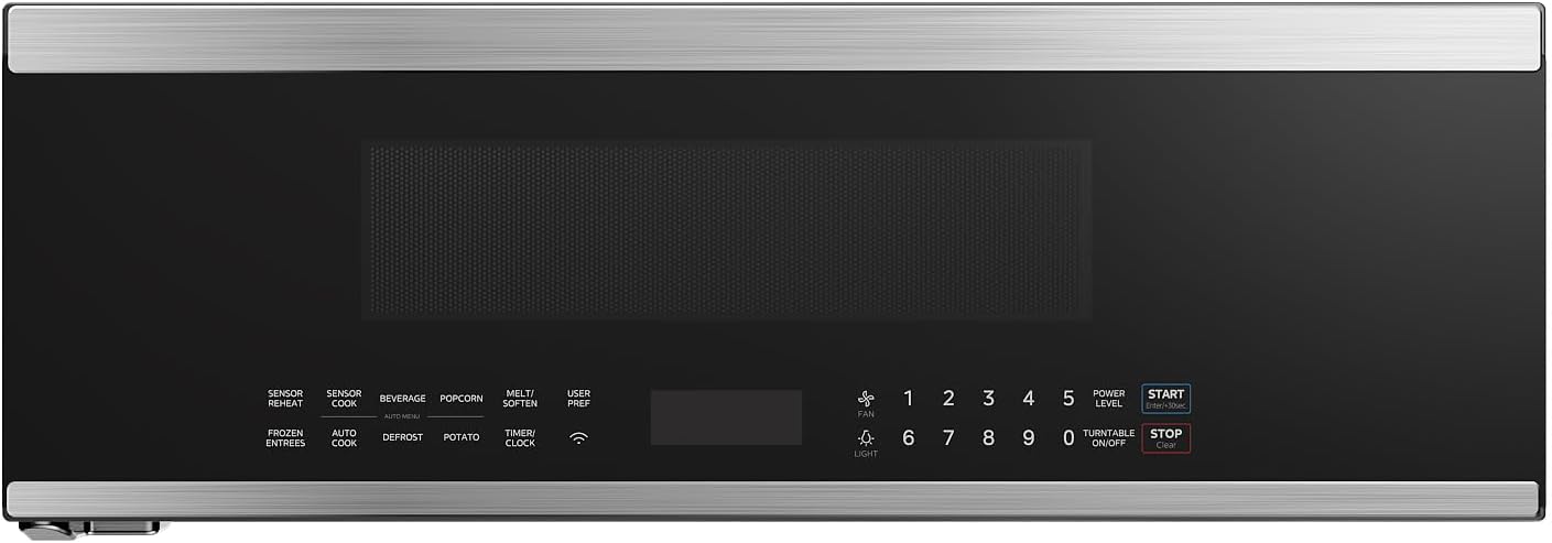 Midea MMO12S3ASTZ Microondas de sobremesa, 1.2 pies cúbicos Microondas delgados con cocción por sensor, Microondas de acero inoxidable, 1000W de potencia de calentamiento con ventilador de ventilación
