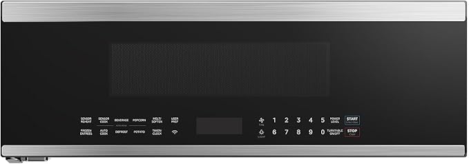 Midea MMO12S3ASTZ Microondas de sobremesa, 1.2 pies cúbicos Microondas delgados con cocción por sensor, Microondas de acero inoxidable, 1000W de potencia de calentamiento con ventilador de ventilación