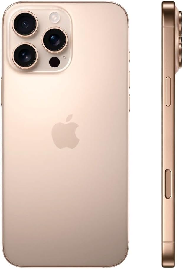 Apple iPhone 16 Pro, 128 GB, titanio del desierto - Bloqueado a Cricket (Renovado)
