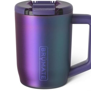 BrueMate Muev - 15oz 100% Leak Proof Insulated Coffee Mug with Handle & Lid - Stainless Steel Coffee Travel Mug - Double Walled Coffee Cup (Dark Aura)
