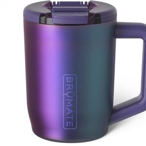 BrueMate Muev - 15oz 100% Leak Proof Insulated Coffee Mug with Handle & Lid - Stainless Steel Coffee Travel Mug - Double Walled Coffee Cup (Dark Aura)