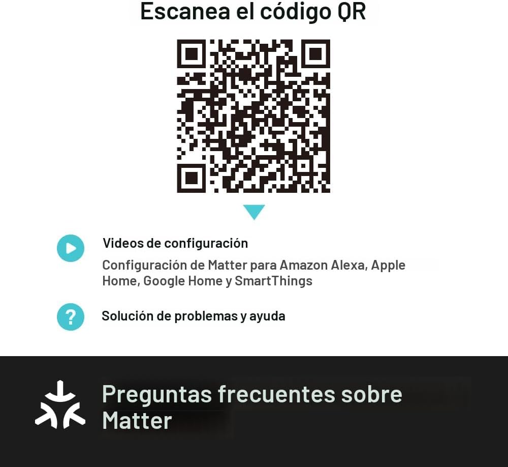 TP-Link Tapo Enchufe Inteligente Mini Compatible con Matter, Diseño Compacto, 15A/1800W Máx., Configuración Súper Fácil, Funciona con Apple Home, Alexa y Google Home, Certificado UL, Solo Wi-Fi 2.4G