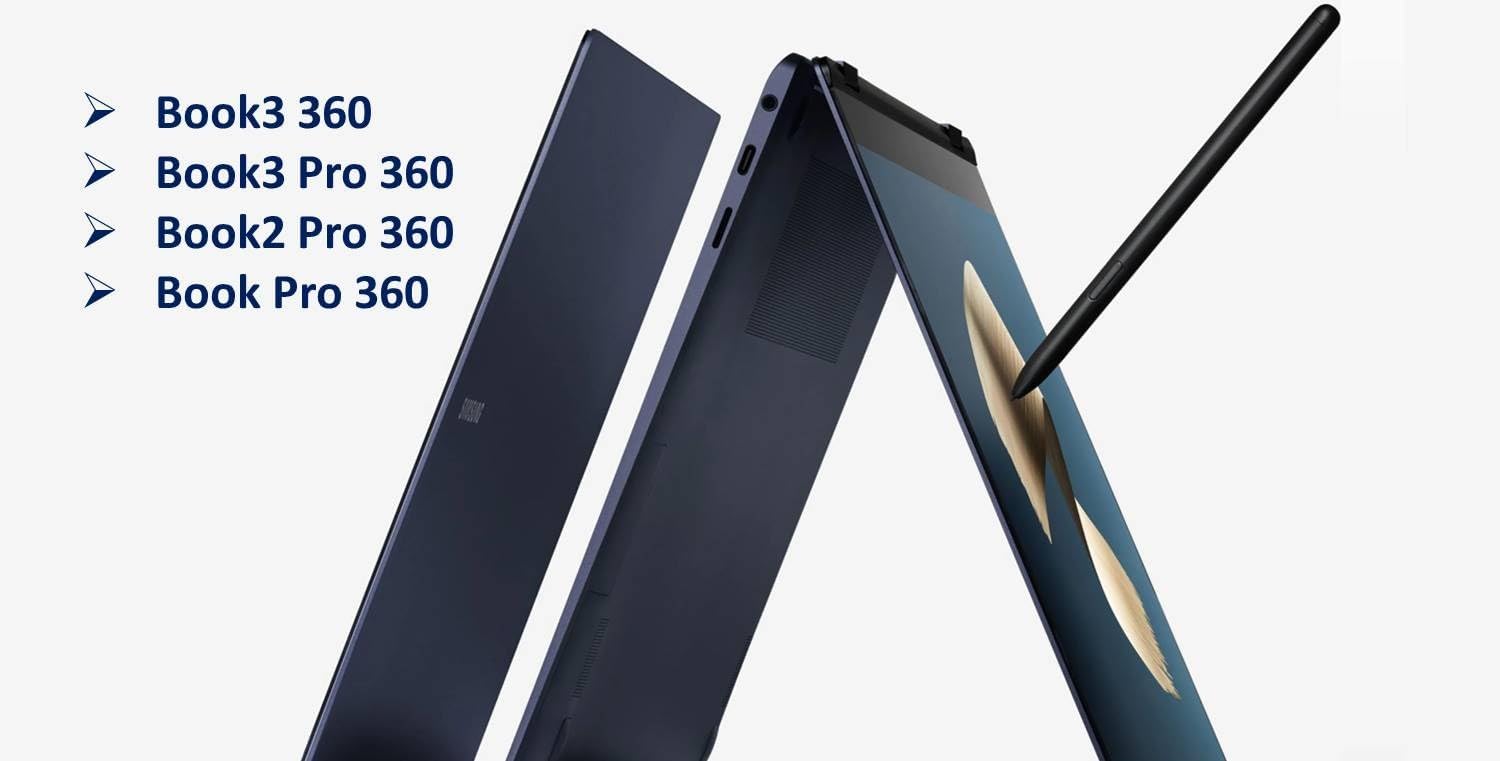 Book 360 S Pen Reemplazo para portátil Samsung Galaxy Book Pro 360 todas las versiones (Book Pro 360 | Book2 Pro 360 | Book3 Pro 360 | Book3 Pro 360 | Book3 360) Lápiz táctil con puntas (negro)