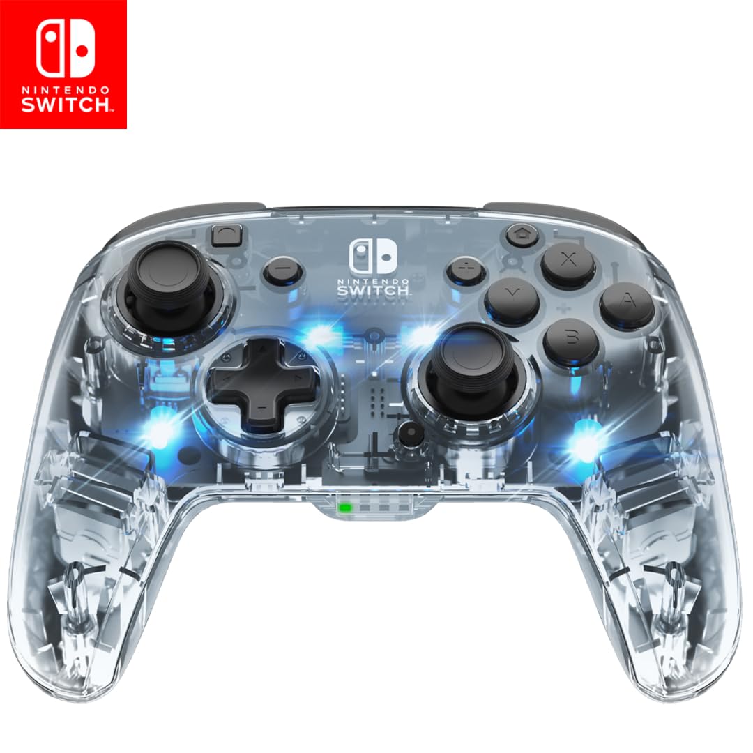 Afterglow Wireless RGB Controller - Nintendo Switch/Switch Lite/Switch - OLED Model, Nintendo Switch 2, Prismatic LED Lighting, Full Motion Control Gamepad, Customizable Paddle Buttons, Rechargeable