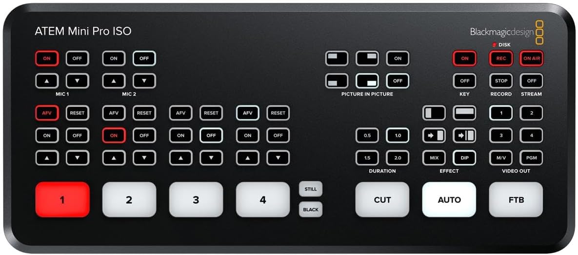 Blackmagic Design ATEM Mini Pro ISO, conmutador HDMI de producción en vivo (SWATEMMINIBPRISO)