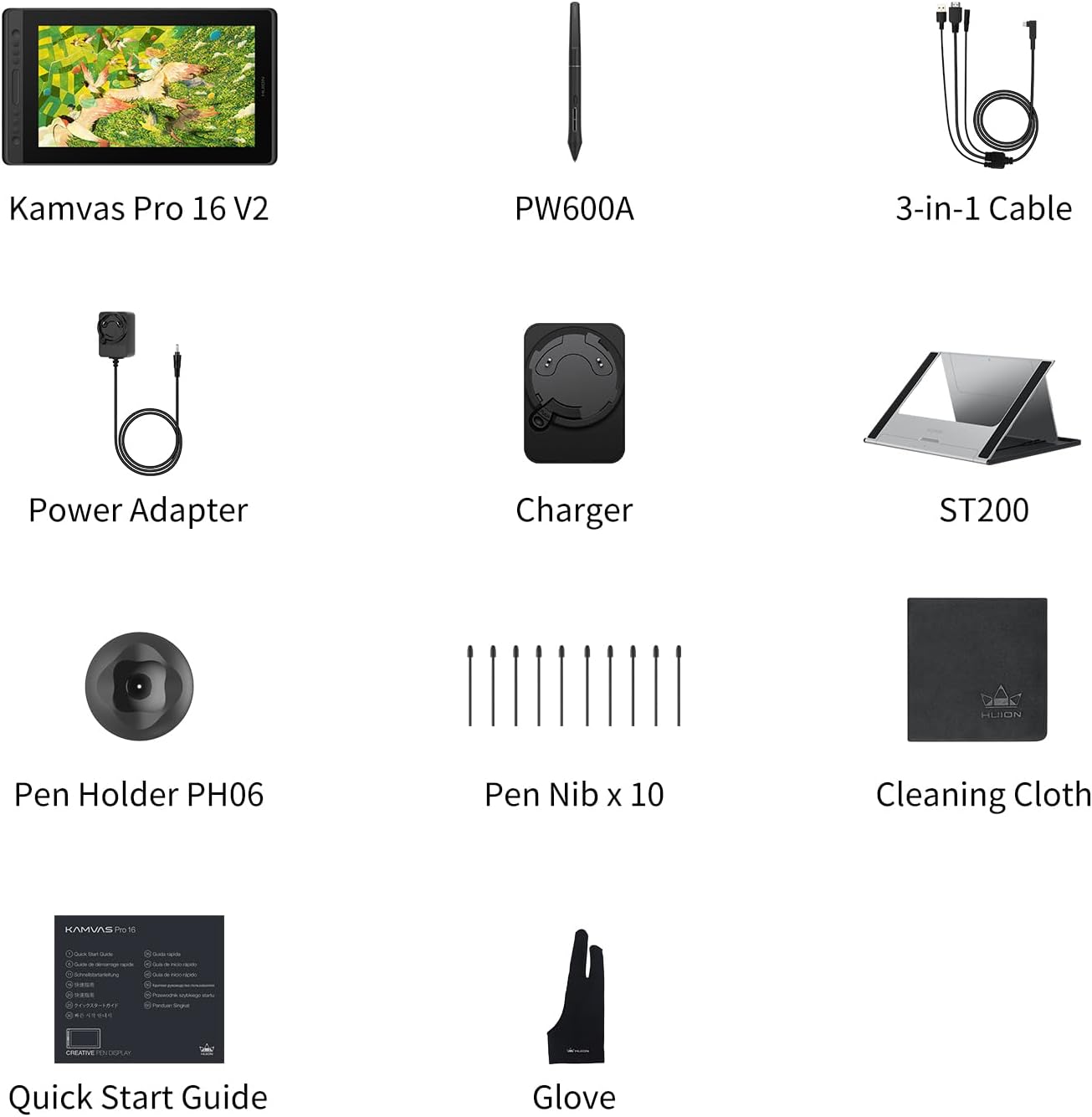 HUION Kamvas Pro 16 V2 Drawing Tablet with Screen 16K Levels PenTech 4.0 Battery-Free Pen, 15.6" Full-Laminated, Smart Touch Bar & 6 Keys Art Tablet Work with Windows, Mac and Linux