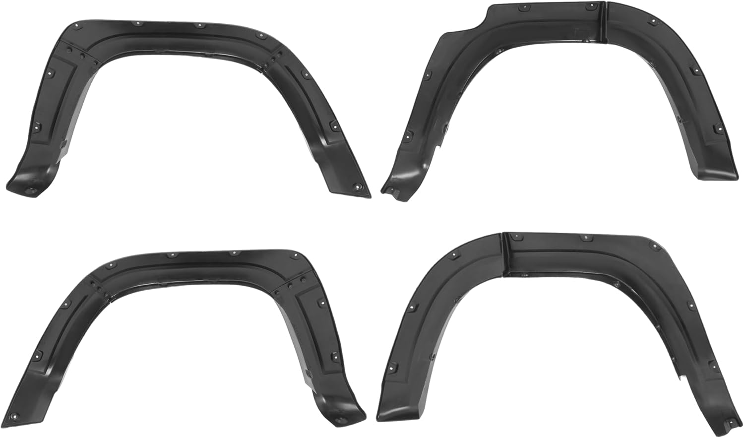 Fender Flares Compatible with 2014-2023 Toyota 4Runner Wheel Cover Protectors Front & Rear Pocket Rivet Smooth Style 4PCS Textured Black