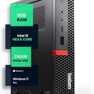 Lenovo M720Q ThinkCentre Mini PC | Windows 11 Pro | Intel i5-8400T | 8 GB RAM + 250 GB NVME | WiFi 5G + BT | Ordenador de escritorio micro para el hogar u oficina (renovado)