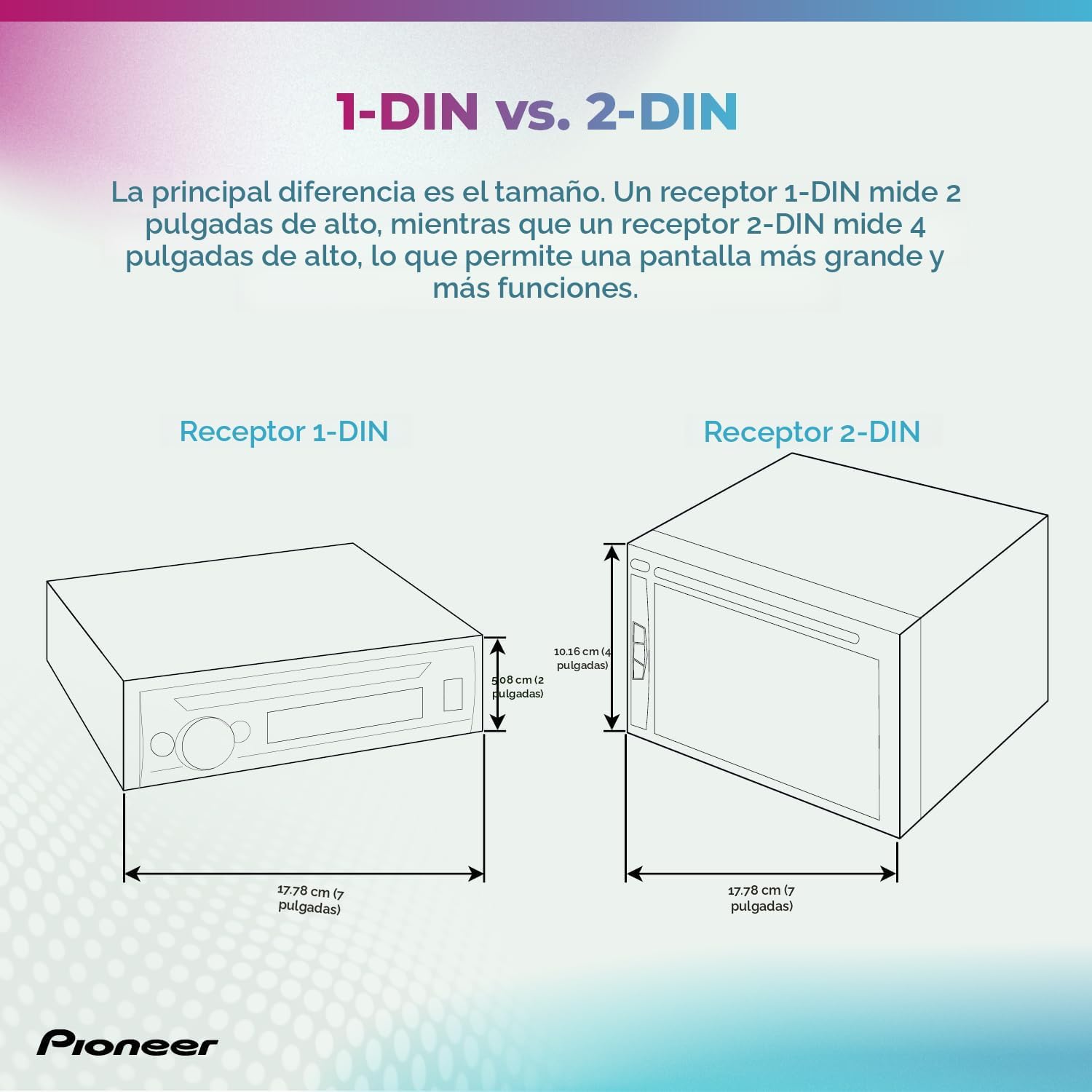 Pioneer DMH-W4660NEX - Pantalla táctil capacitiva de 6.8 pulgadas, doble DIN, inalámbrico y con cable, Apple CarPlay y Android Auto, Amazon Alexa integrado, Bluetooth, radio HD, cámara de respaldo