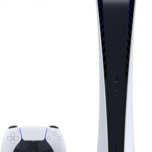 PS5 - Sony PlayStation 5 Digital Edition Gaming Console + Wireless Controller - 16GB GDDR6 RAM, 825GB SSD, 120Hz 8K Output, White